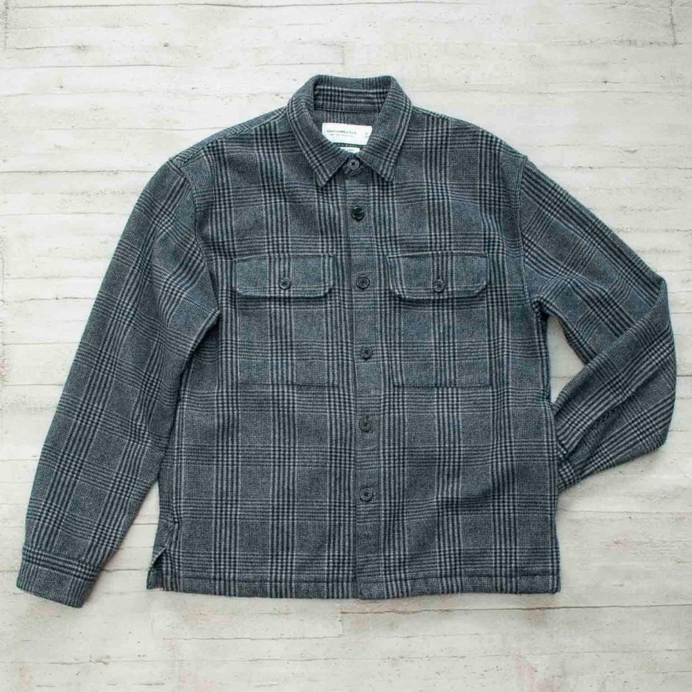 Abercrombie & Fitch Plaid Houndstooth Relaxed Fit Shacket Soft A&F size M